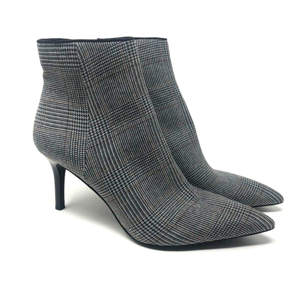 Cabi Dandy Glen Plaid Black White Ankle Bootie Heels Womens 8.5 Professional
